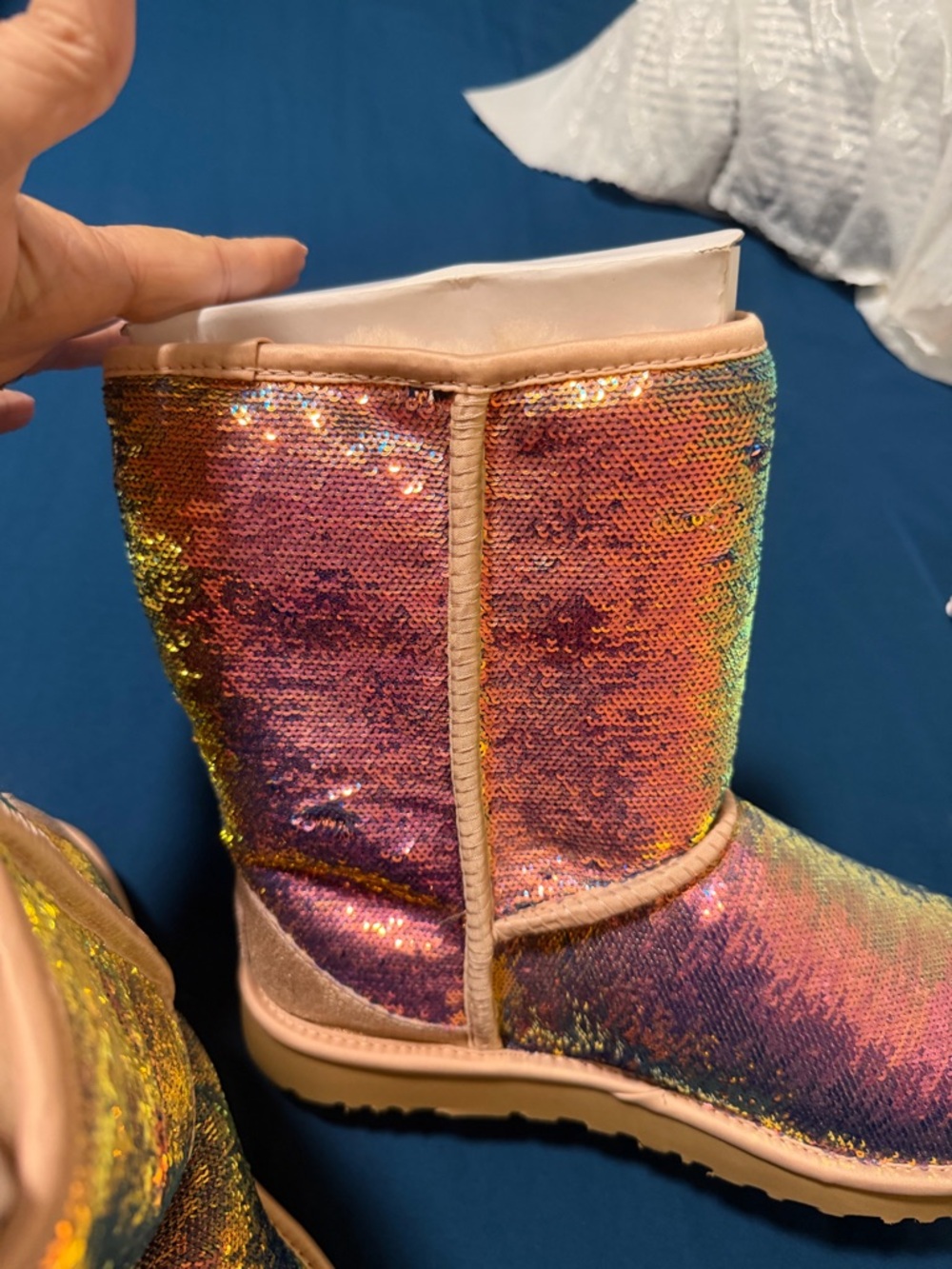 UGG Women's Sequin Rainbow Mid-Calf Boots - Multicolor Iridescent - Picture 2 of 4